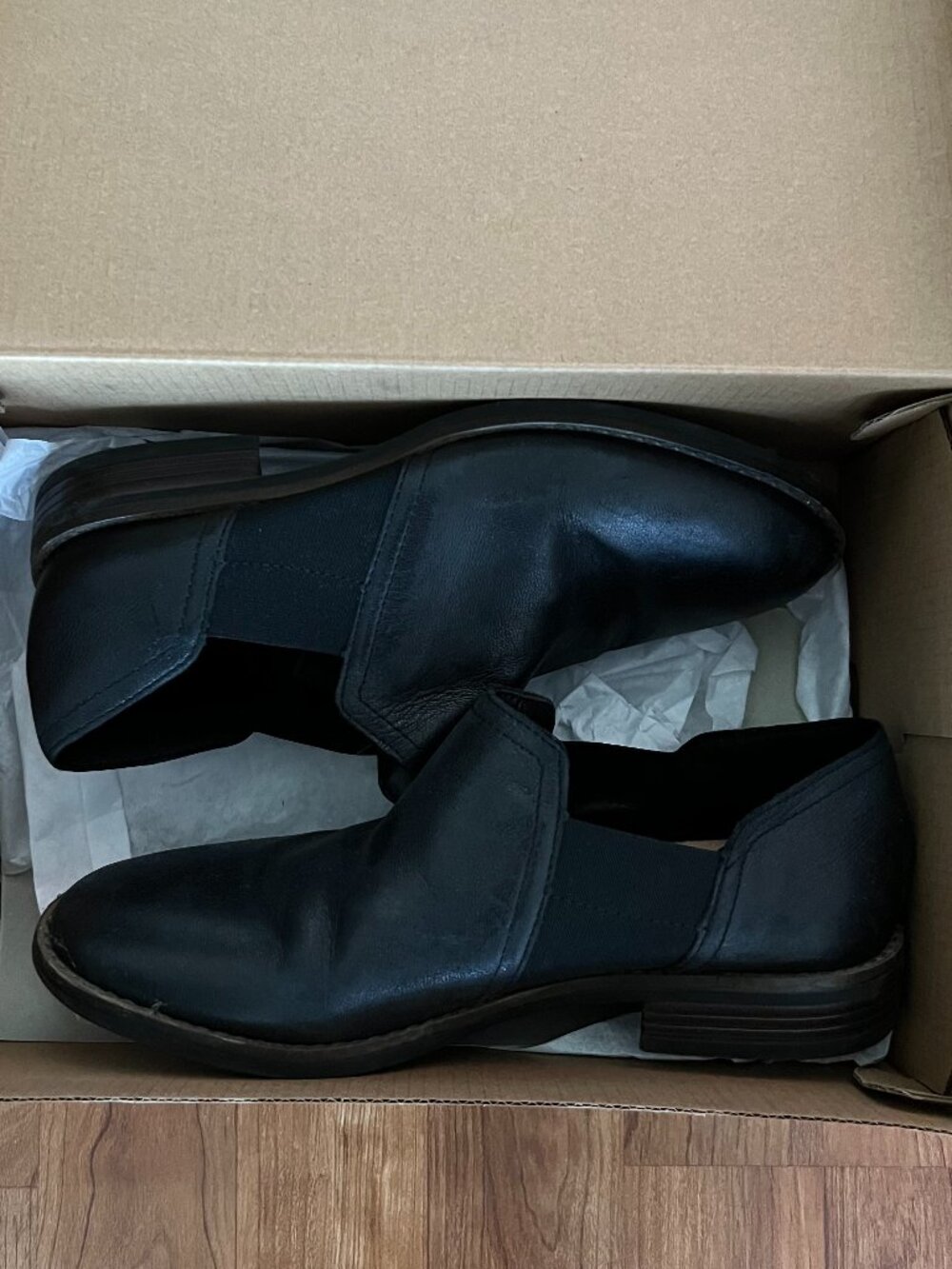 Clarks Collection Camzin Step Black Leather Loafers Size 6.5W